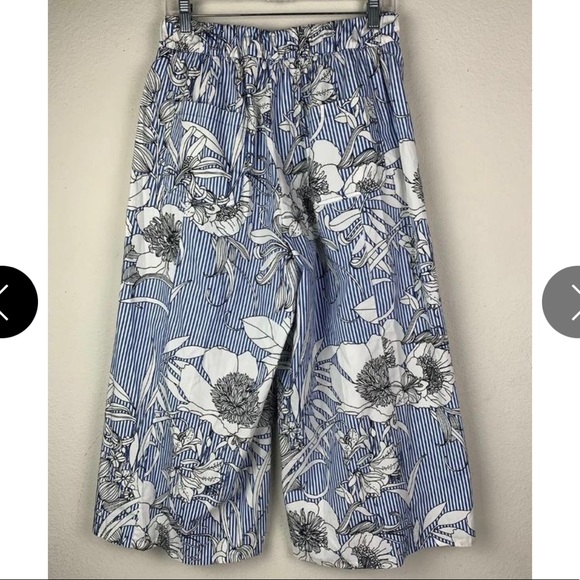 Like New Zara Printed Stripe Crop Pant Culottes - Picture 2 of 7